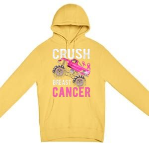 Monster Truck Breast Cancer Awareness Premium Pullover Hoodie