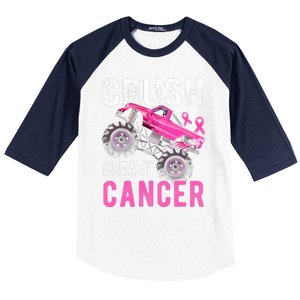 Monster Truck Breast Cancer Awareness Baseball Sleeve Shirt