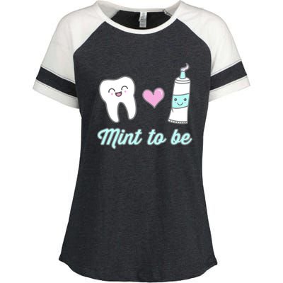 Mint To Be Dental Valentine’s Day Dentist Hygienist Rdh Love Great Gift Enza Ladies Jersey Colorblock Tee