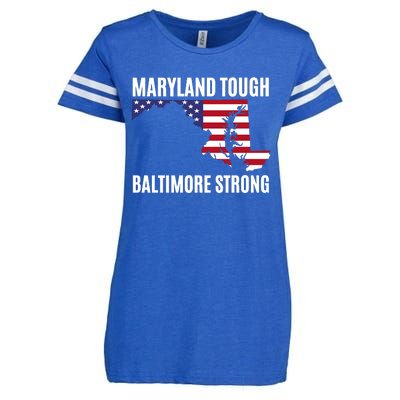 Maryland Tough Baltimore Strong Enza Ladies Jersey Football T-Shirt