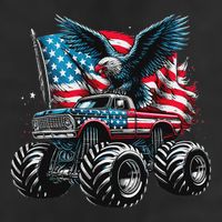 Monster Truck Bald Eagle 4th Of July American Flag Adult Drive Performance Visor