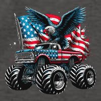 Monster Truck Bald Eagle 4th Of July American Flag Vector Backpack