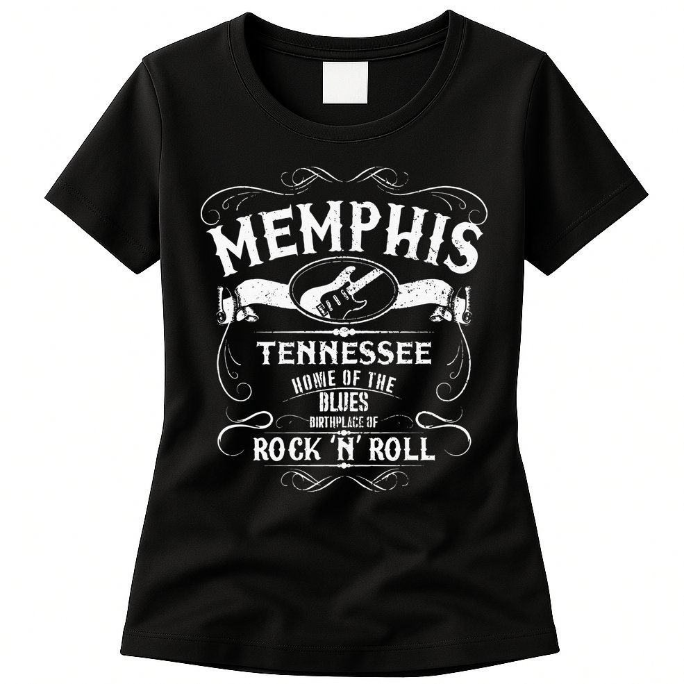 Memphis Tennessee Blues Country Music Guitar Vintage Gift Womens T-Shirt
