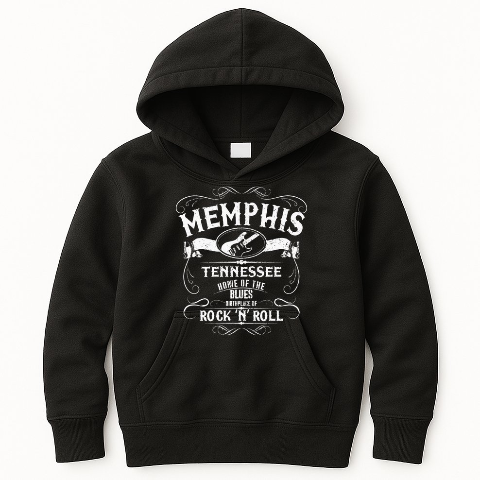 Memphis Tennessee Blues Country Music Guitar Vintage Gift Kids Hoodie