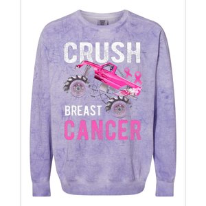 Monster Truck Breast Cancer Awareness Colorblast Crewneck Sweatshirt