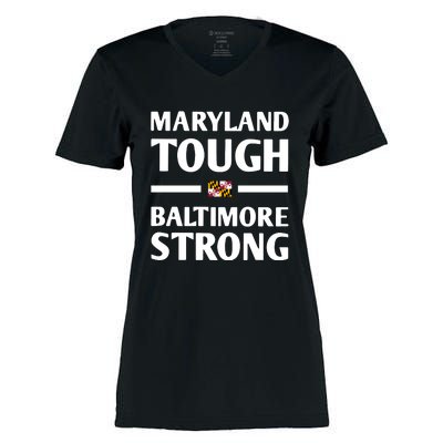 Maryland Tough Baltimore Strong Women's Momentum V-Neck T-Shirt