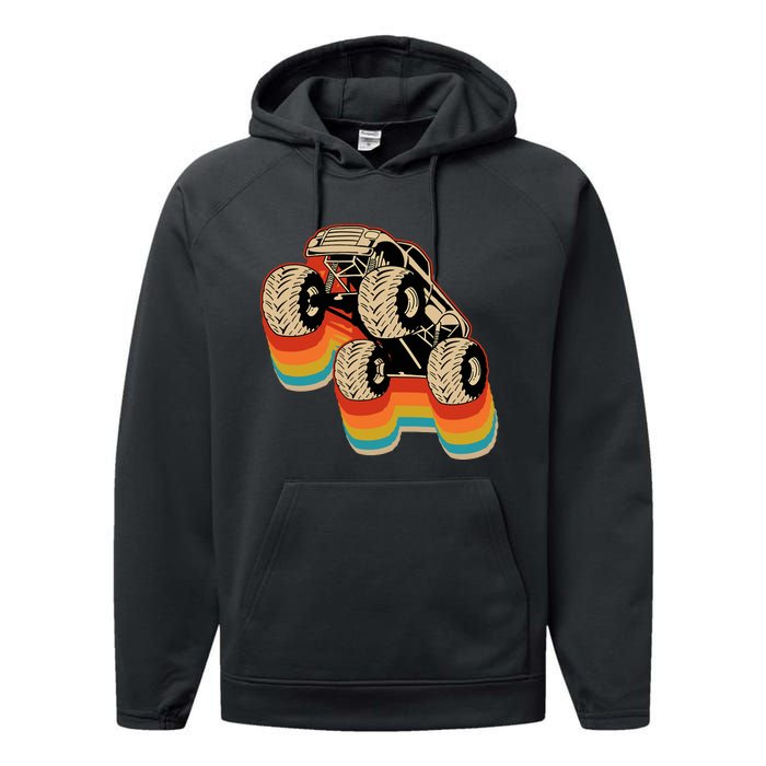 Monster Truck Big Vintage Style Performance Fleece Hoodie