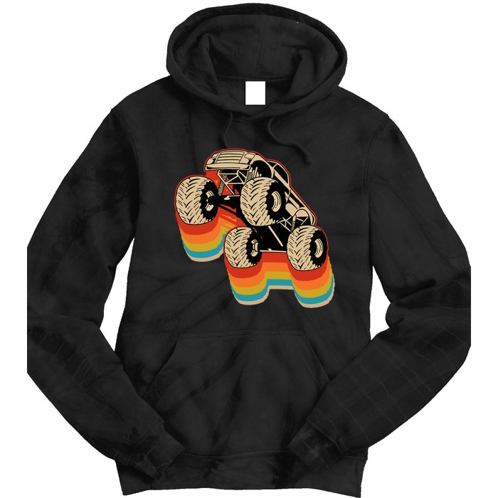 Monster Truck Big Vintage Style Tie Dye Hoodie