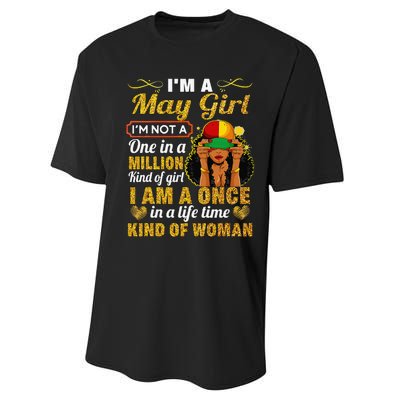 May Taurus Birthday Gift Once In Lifetime Kinda Woman Performance Sprint T-Shirt