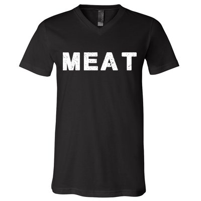 MEAT Tasty BBQ Food Funny V-Neck T-Shirt