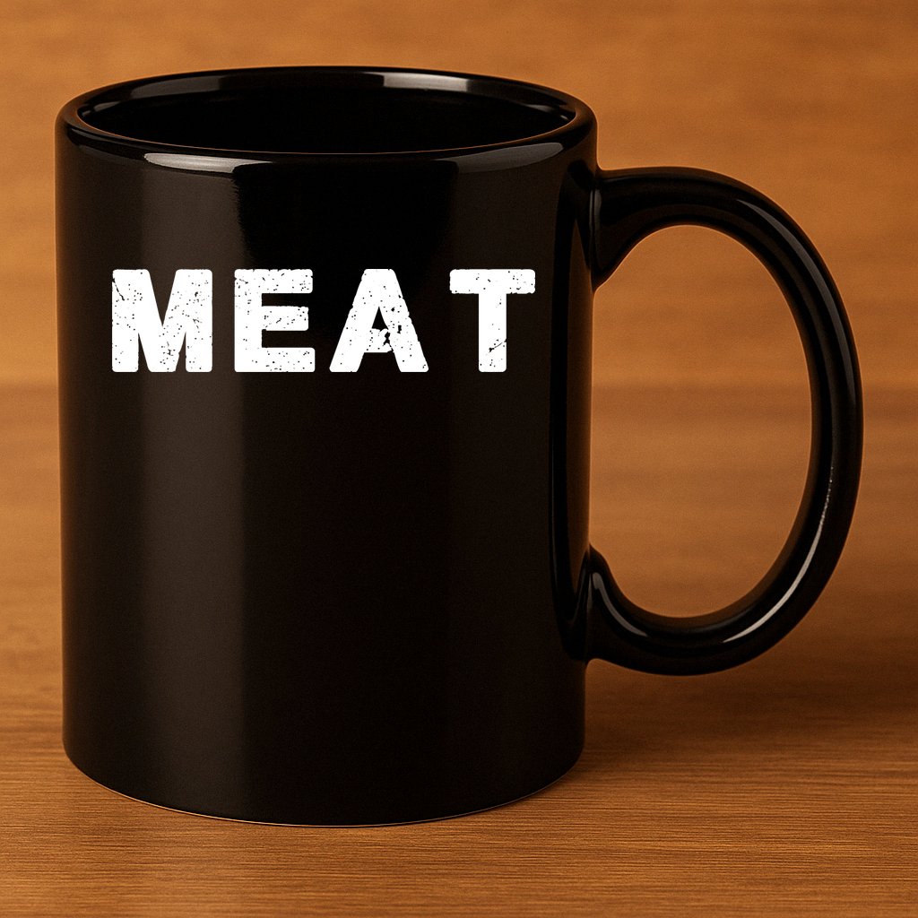 MEAT Tasty BBQ Food Funny 11oz C Handle Ceramic Mug