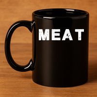 MEAT Tasty BBQ Food Funny 11oz C Handle Ceramic Mug