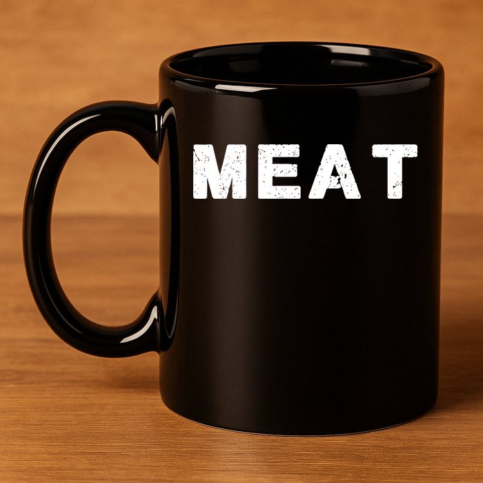 MEAT Tasty BBQ Food Funny 11oz C Handle Ceramic Mug