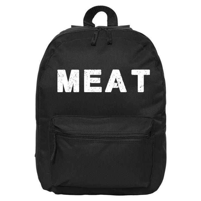 MEAT Tasty BBQ Food Funny 16 in Basic Backpack