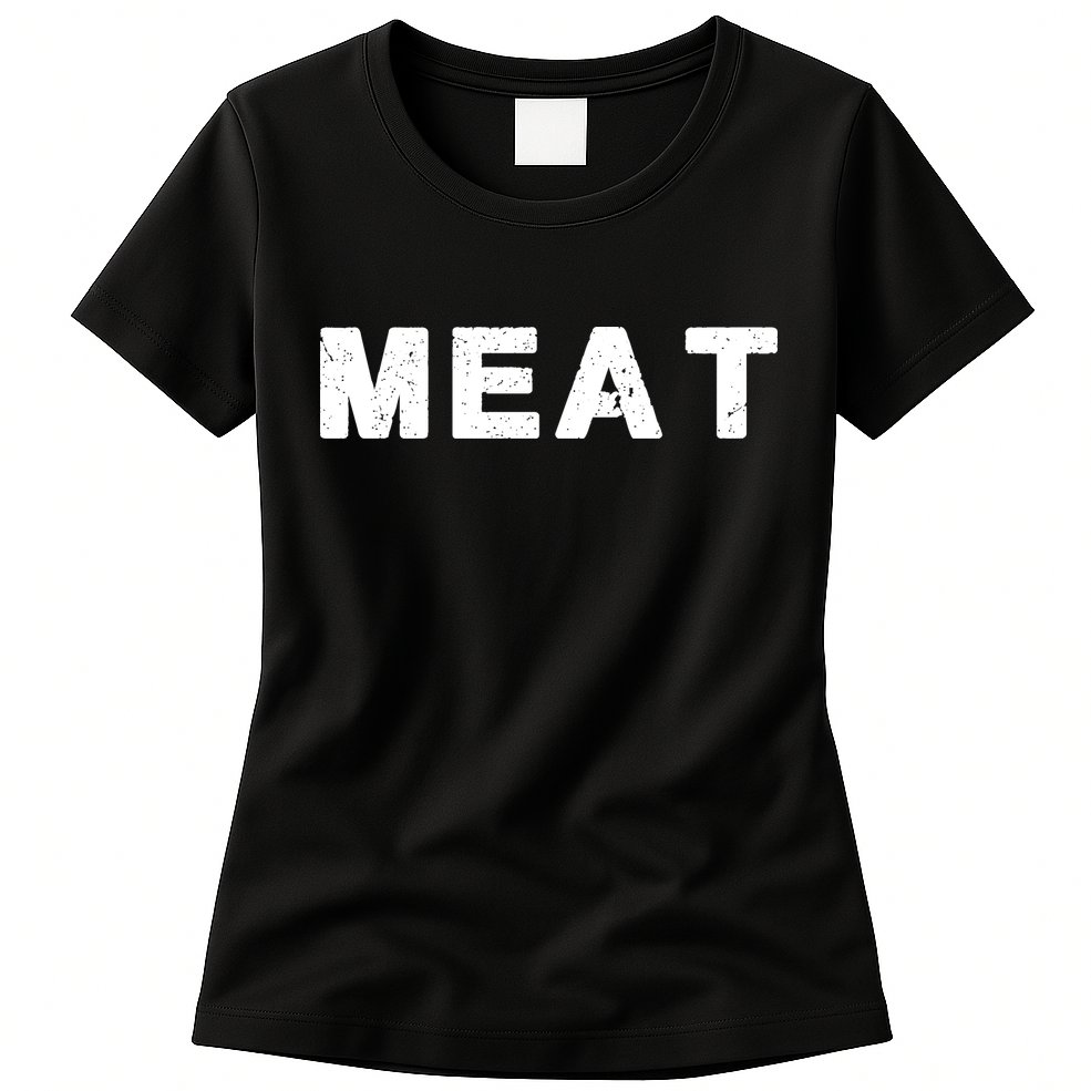 MEAT Tasty BBQ Food Funny Womens T-Shirt