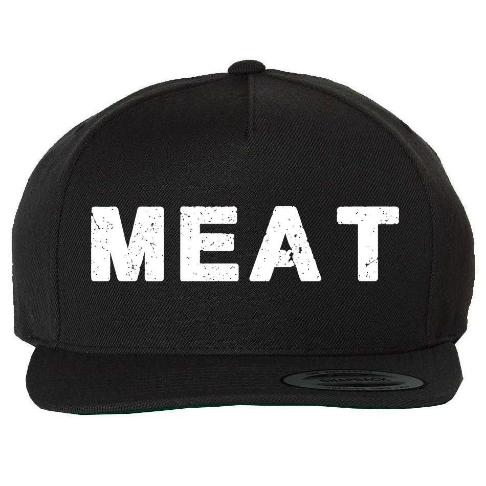 MEAT Tasty BBQ Food Funny Wool Snapback Cap