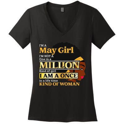 May Taurus Birthday Once In Lifetime Kinda Woman Women's V-Neck T-Shirt