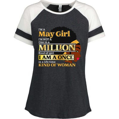 May Taurus Birthday Once In Lifetime Kinda Woman Enza Ladies Jersey Colorblock Tee