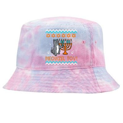 Meowzel Tov Black Cat Funny Hanukkah Chanukah    Tie-Dyed Bucket Hat