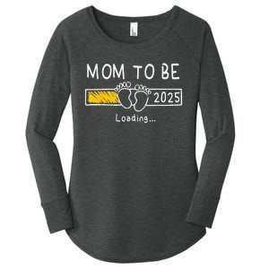 Mom To Be 2025 Loading Mom Est 2025 Promoted To Mommy Women's Perfect Tri Tunic Long Sleeve Shirt