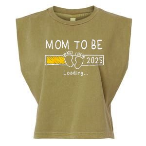 Mom To Be 2025 Loading Mom Est 2025 Promoted To Mommy Garment-Dyed Women's Muscle Tee