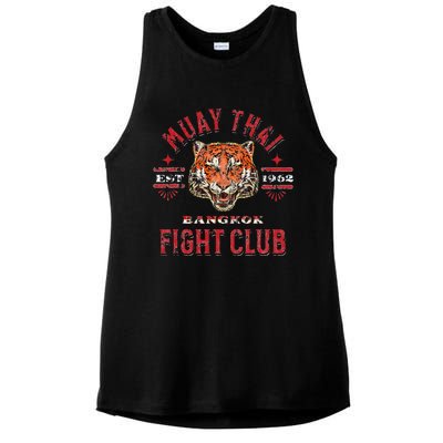 Muay Thai Bangkok Gym Retro Vintage Ladies PosiCharge Tri-Blend Wicking Tank