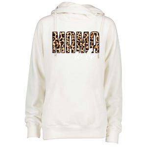 Mama To Be Funny Gift Leopard Print Pregnancy Announcet Gift Womens Funnel Neck Pullover Hood