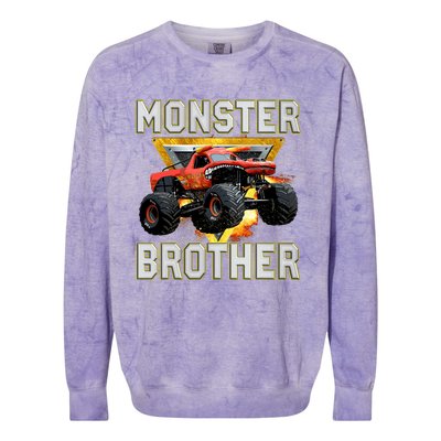 Monster Truck Brother Monster Truck Are My Jam Truck Lovers Colorblast Crewneck Sweatshirt