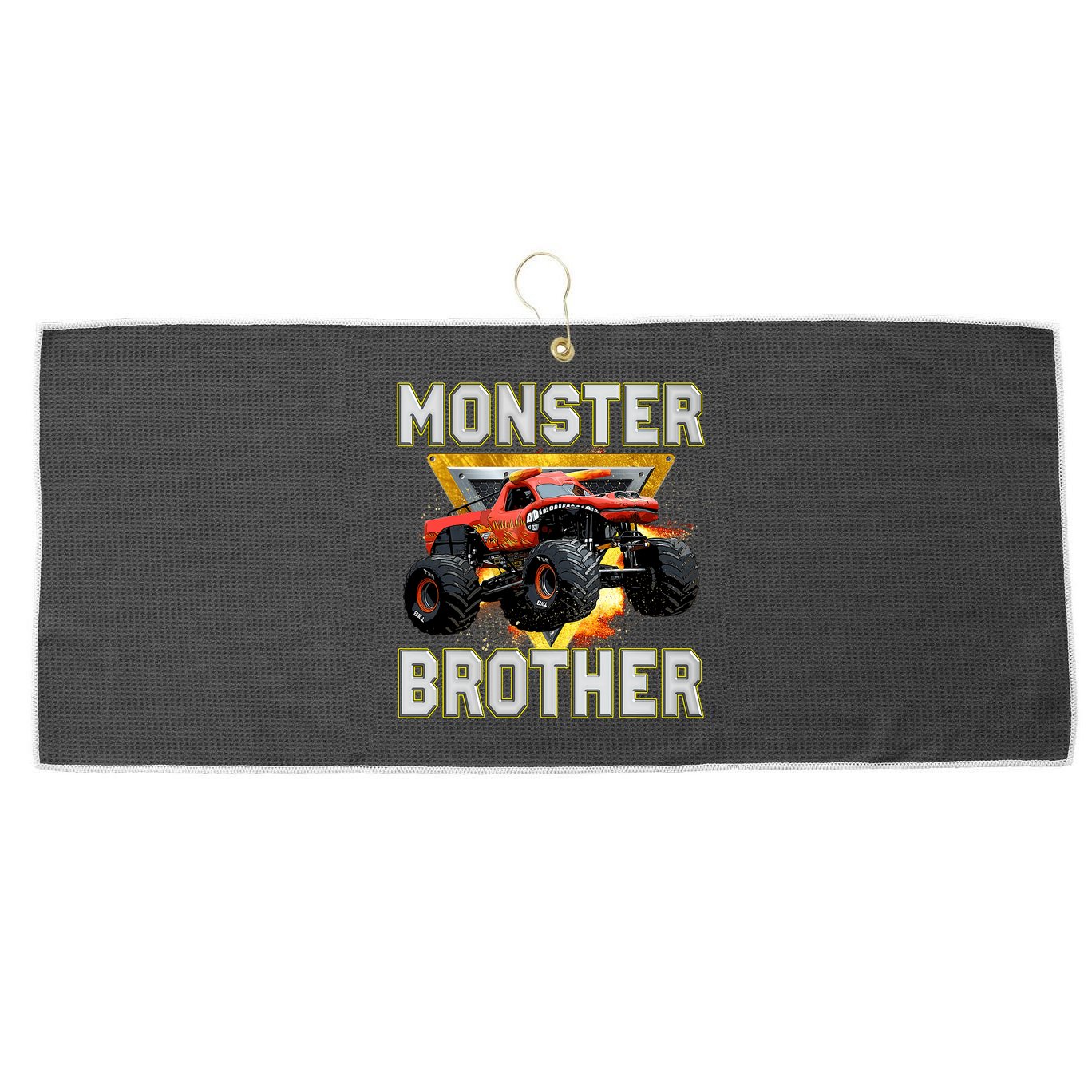 Monster Truck Brother Monster Truck Are My Jam Truck Lovers Large Microfiber Waffle Golf Towel