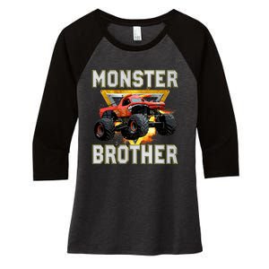 Monster Truck Brother Monster Truck Are My Jam Truck Lovers Women's Tri-Blend 3/4-Sleeve Raglan Shirt