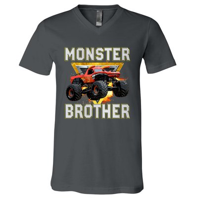 Monster Truck Brother Monster Truck Are My Jam Truck Lovers V-Neck T-Shirt