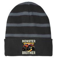 Monster Truck Brother Monster Truck Are My Jam Truck Lovers Striped Beanie with Solid Band