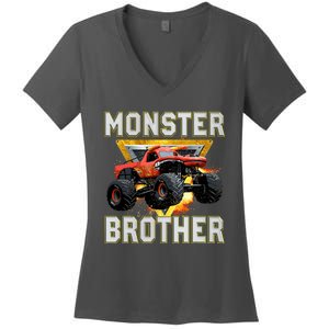 Monster Truck Brother Monster Truck Are My Jam Truck Lovers Women's V-Neck T-Shirt