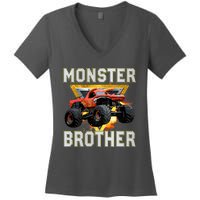 Monster Truck Brother Monster Truck Are My Jam Truck Lovers Women's V-Neck T-Shirt