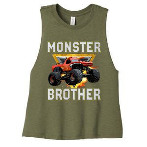 Monster Truck Brother Monster Truck Are My Jam Truck Lovers Women's Racerback Cropped Tank