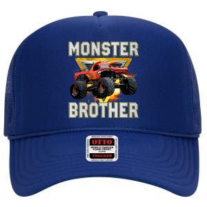 Monster Truck Brother Monster Truck Are My Jam Truck Lovers High Crown Mesh Back Trucker Hat