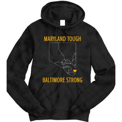 Maryland Tough Baltimore Strong Black Tie Dye Hoodie