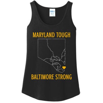 Maryland Tough Baltimore Strong Black Design Ladies Essential Tank