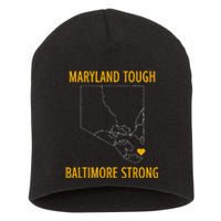 Maryland Tough Baltimore Strong Black Design Short Acrylic Beanie