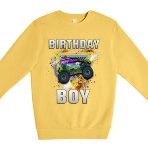 Monster Truck Birthday Boy Monster Truck Are My Jam Lovers Premium Crewneck Sweatshirt