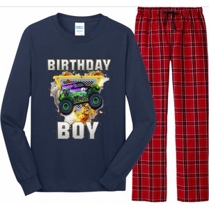 Monster Truck Birthday Boy Monster Truck Are My Jam Lovers Long Sleeve Pajama Set