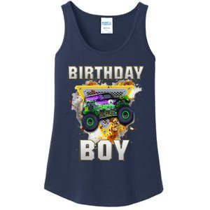 Monster Truck Birthday Boy Monster Truck Are My Jam Lovers Ladies Essential Tank