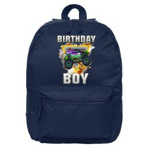 Monster Truck Birthday Boy Monster Truck Are My Jam Lovers 16 in Basic Backpack