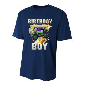 Monster Truck Birthday Boy Monster Truck Are My Jam Lovers Performance Sprint T-Shirt