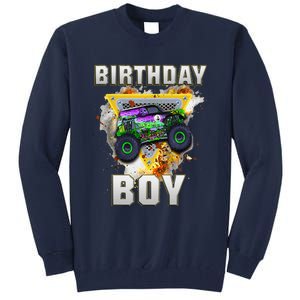 Monster Truck Birthday Boy Monster Truck Are My Jam Lovers Tall Sweatshirt