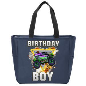 Monster Truck Birthday Boy Monster Truck Are My Jam Lovers Zip Tote Bag