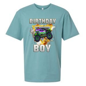 Monster Truck Birthday Boy Monster Truck Are My Jam Lovers Sueded Cloud Jersey T-Shirt