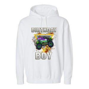 Monster Truck Birthday Boy Monster Truck Are My Jam Lovers Garment-Dyed Fleece Hoodie