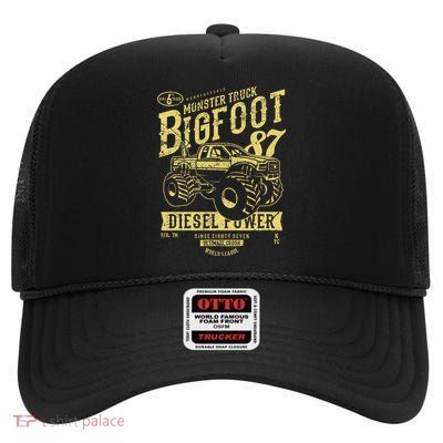 Monster Truck Big Foot High Crown Mesh Back Trucker Hat