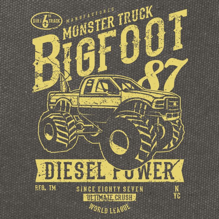 Monster Truck Big Foot Cotton Canvas Backpack
